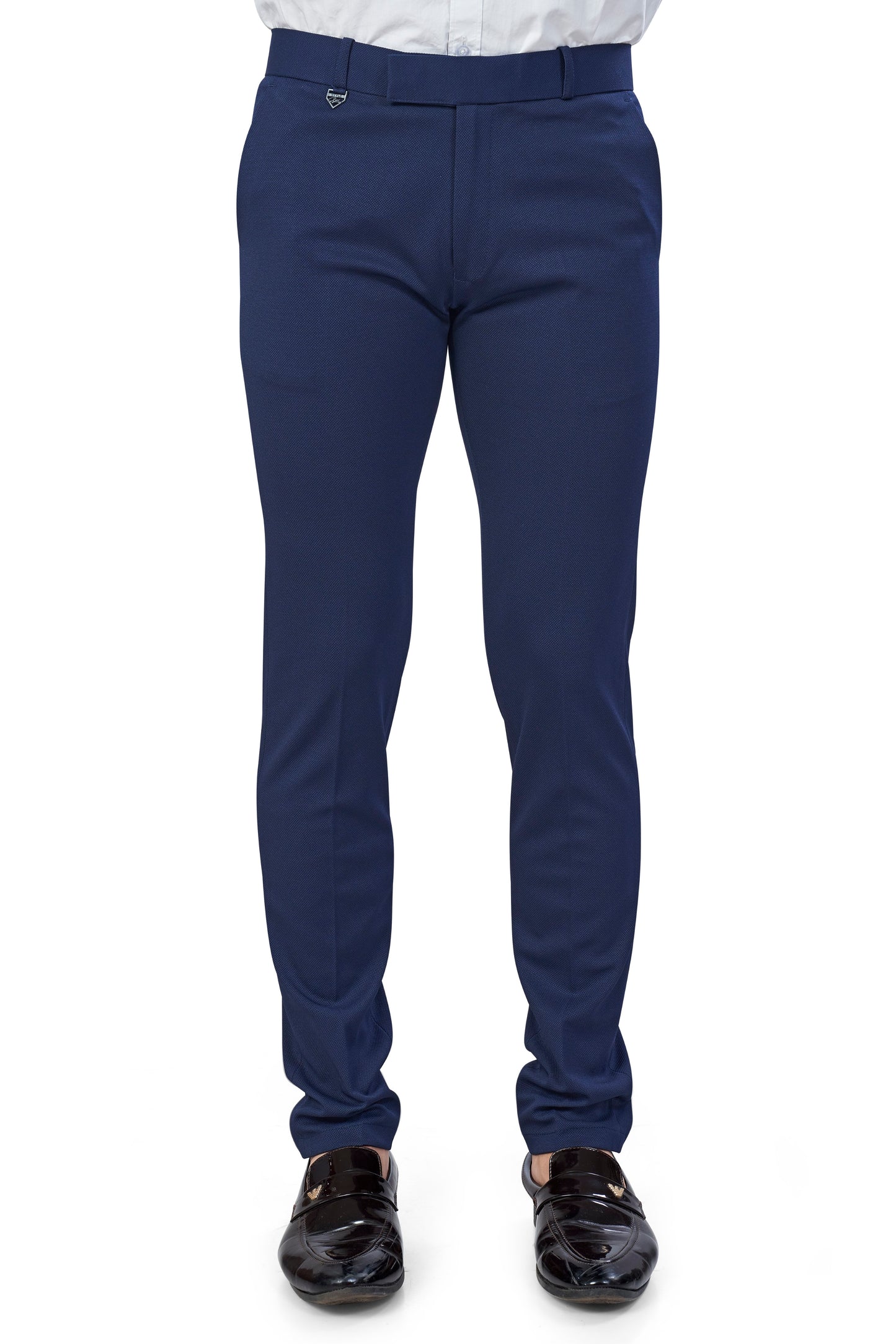 Navy Blue Color Textured Plain Trouser for Men | Stylish & Comfortable Bottomwear 251078476