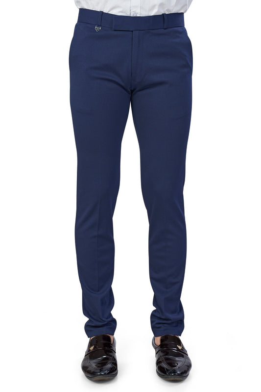 Navy Blue Color Textured Plain Trouser for Men | Stylish & Comfortable Bottomwear 251078476