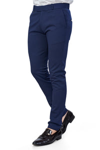 Navy Blue Color Textured Plain Trouser for Men | Stylish & Comfortable Bottomwear 251078476