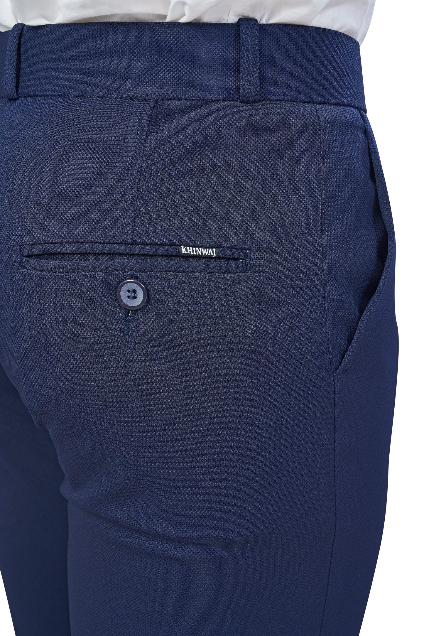 Navy Blue Color Textured Plain Trouser for Men | Stylish & Comfortable Bottomwear 251078476