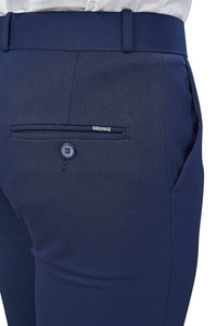 Navy Blue Color Textured Plain Trouser for Men | Stylish & Comfortable Bottomwear 251078476