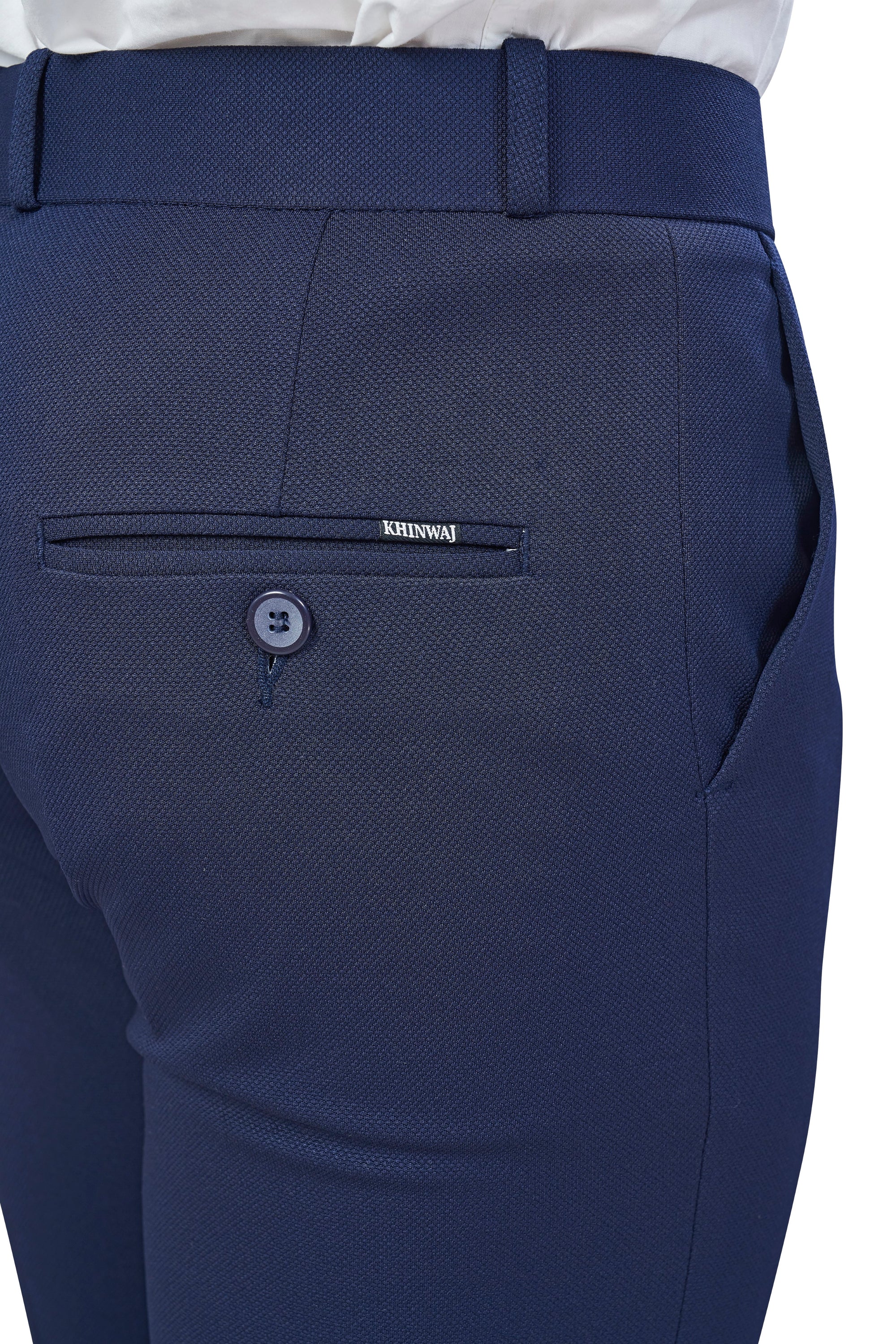 Navy Blue Color Textured Plain Trouser for Men | Stylish & Comfortable Bottomwear 251078476