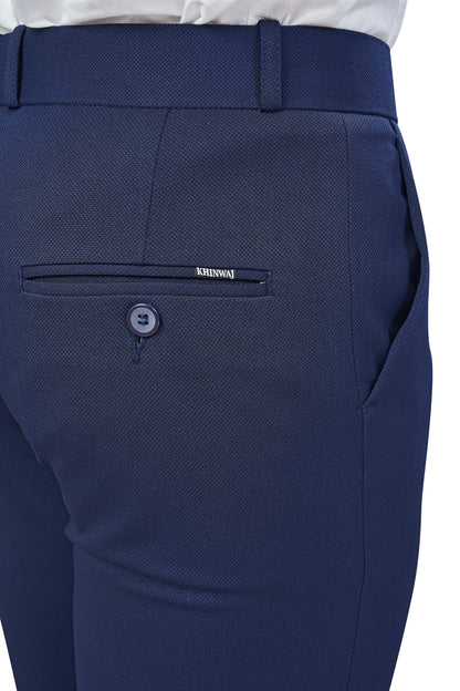 Navy Blue Color Textured Plain Trouser for Men | Stylish & Comfortable Bottomwear 251078476