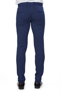 Navy Blue Color Textured Plain Trouser for Men | Stylish & Comfortable Bottomwear 251078476