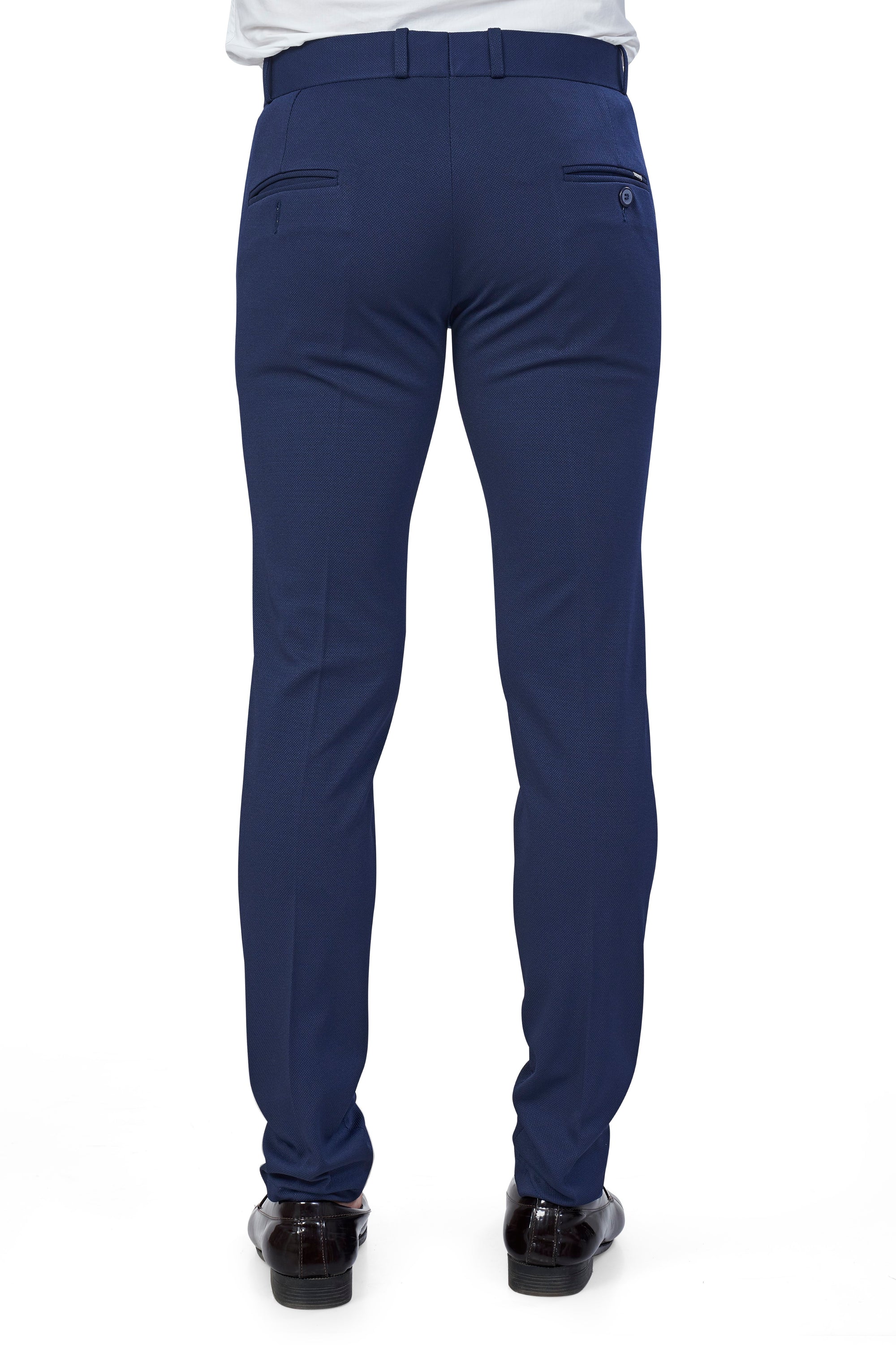 Navy Blue Color Textured Plain Trouser for Men | Stylish & Comfortable Bottomwear 251078476