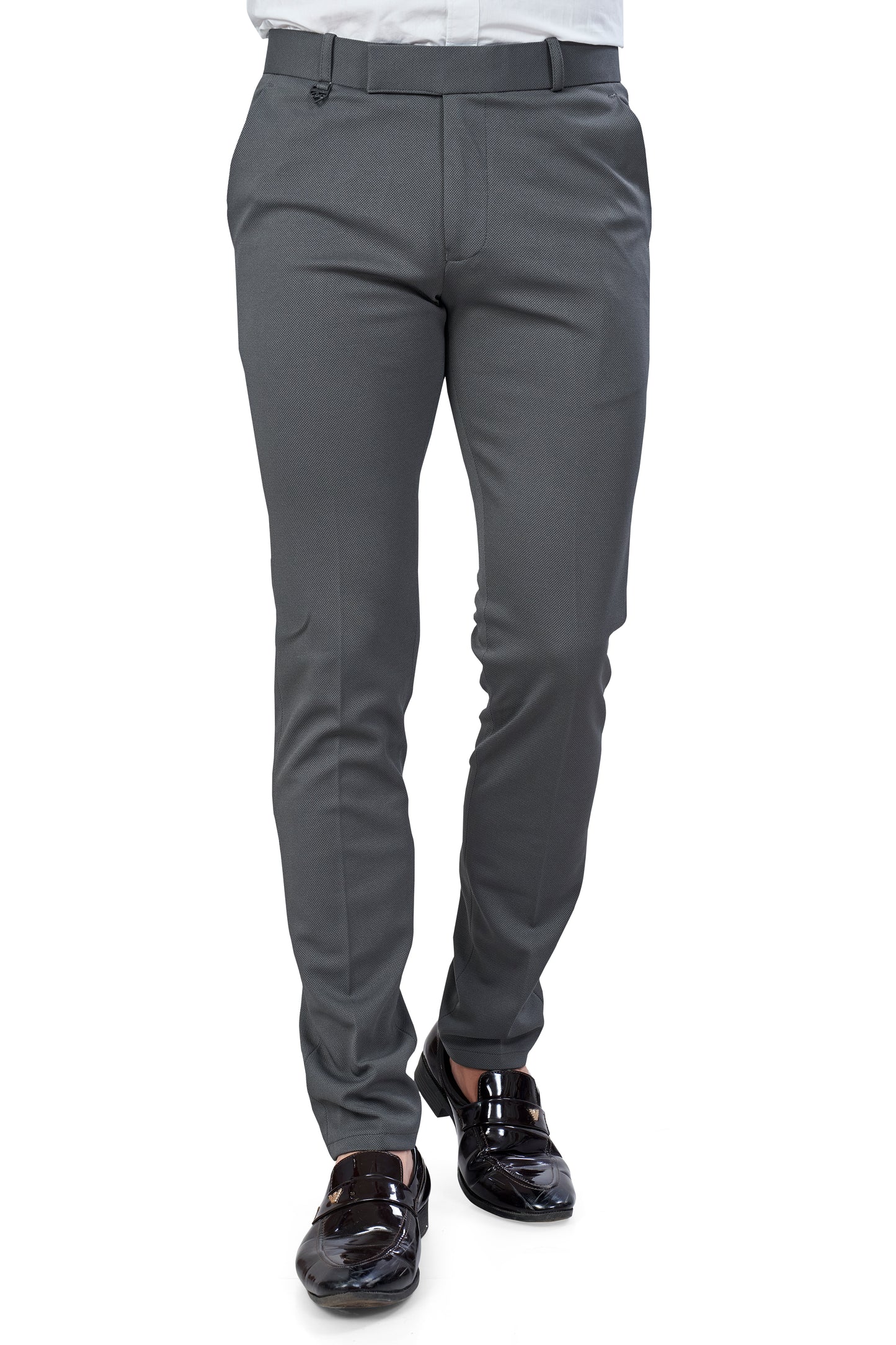 Dark Grey Color Textured Plain Trouser for Men | Stylish & Comfortable Bottom 251078476