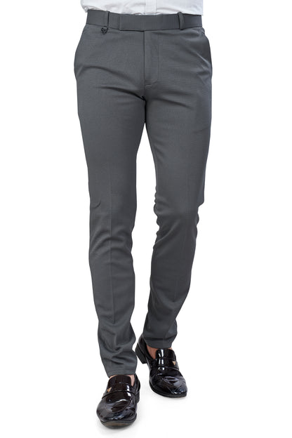 Dark Grey Color Textured Plain Trouser for Men | Stylish & Comfortable Bottom 251078476