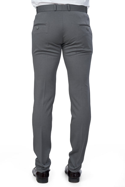 Dark Grey Color Textured Plain Trouser for Men | Stylish & Comfortable Bottom 251078476