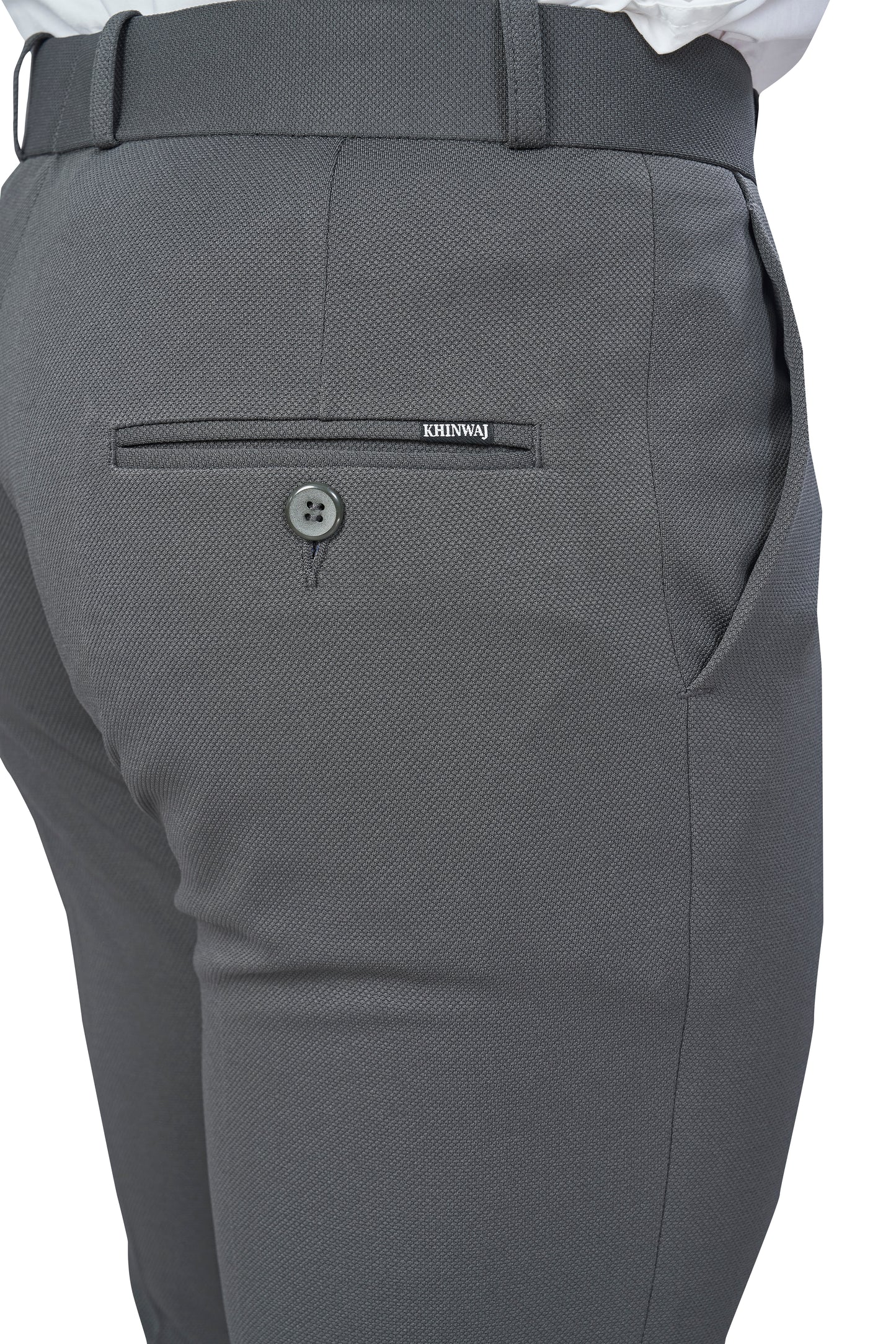 Dark Grey Color Textured Plain Trouser for Men | Stylish & Comfortable Bottom 251078476