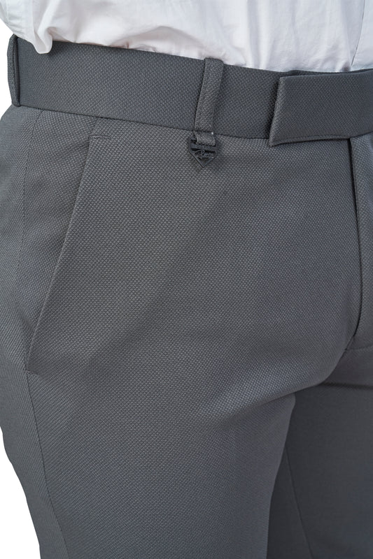 Dark Grey Color Textured Plain Trouser for Men | Stylish & Comfortable Bottom 251078476