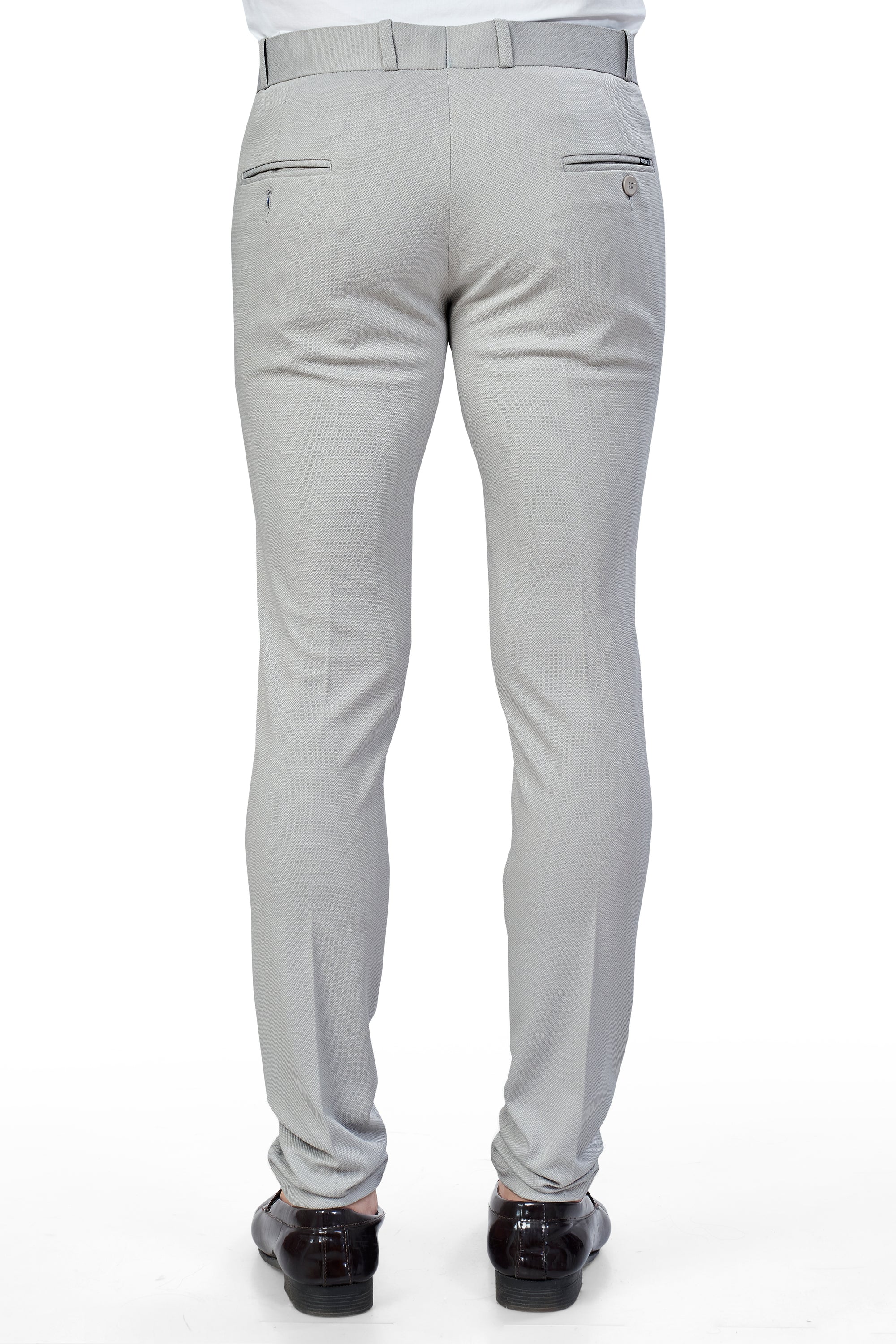 Light Grey Color Textured Plain Trouser for Men | Stylish & Comfortable Bottom 251078476