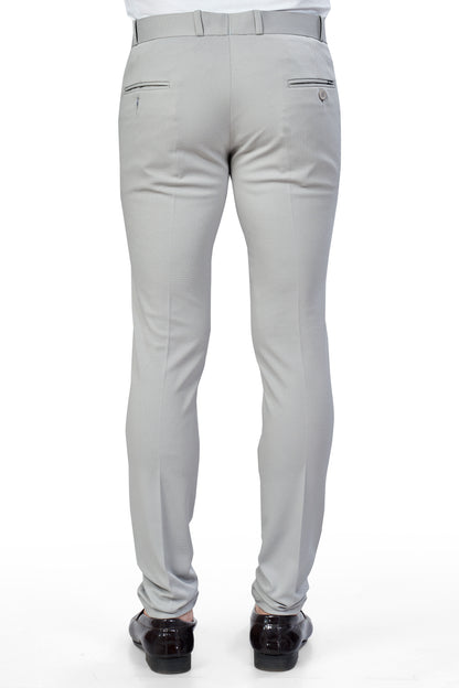 Light Grey Color Textured Plain Trouser for Men | Stylish & Comfortable Bottom 251078476