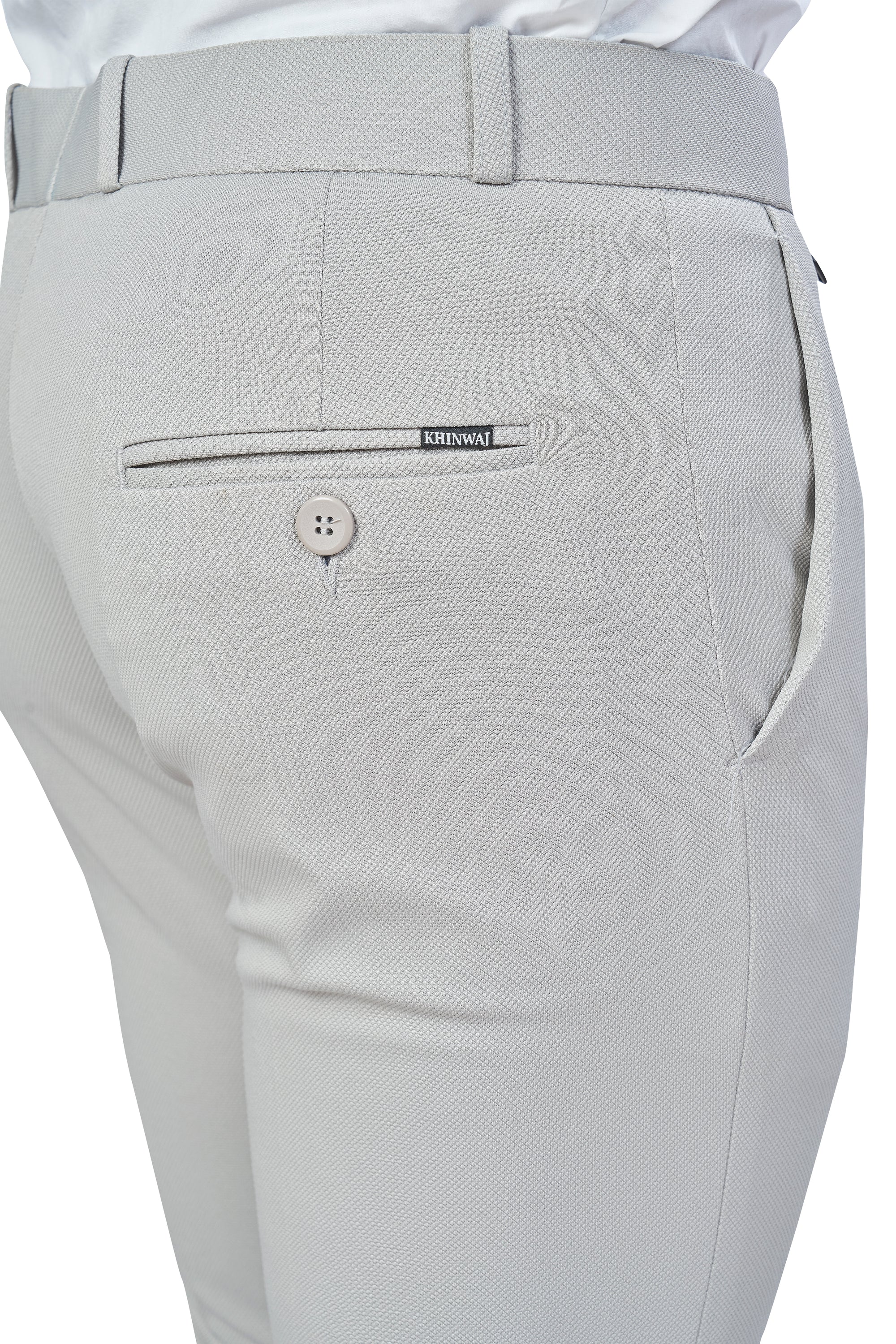 Light Grey Color Textured Plain Trouser for Men | Stylish & Comfortable Bottom 251078476