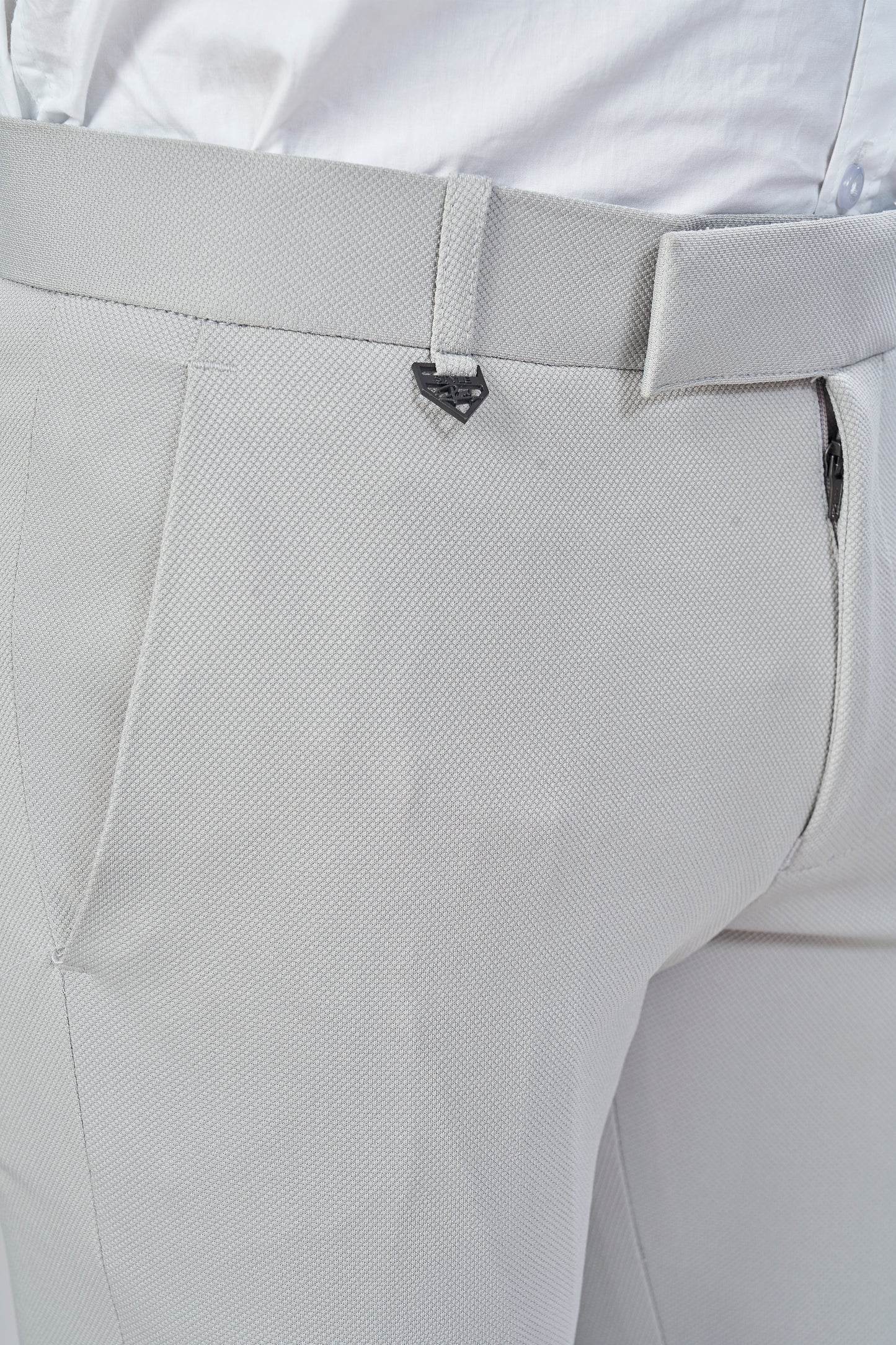 Light Grey Color Textured Plain Trouser for Men | Stylish & Comfortable Bottom 251078476