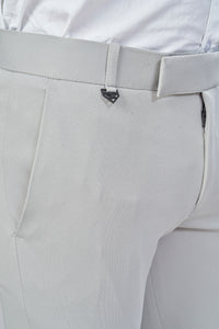 Light Grey Color Textured Plain Trouser for Men | Stylish & Comfortable Bottom 251078476