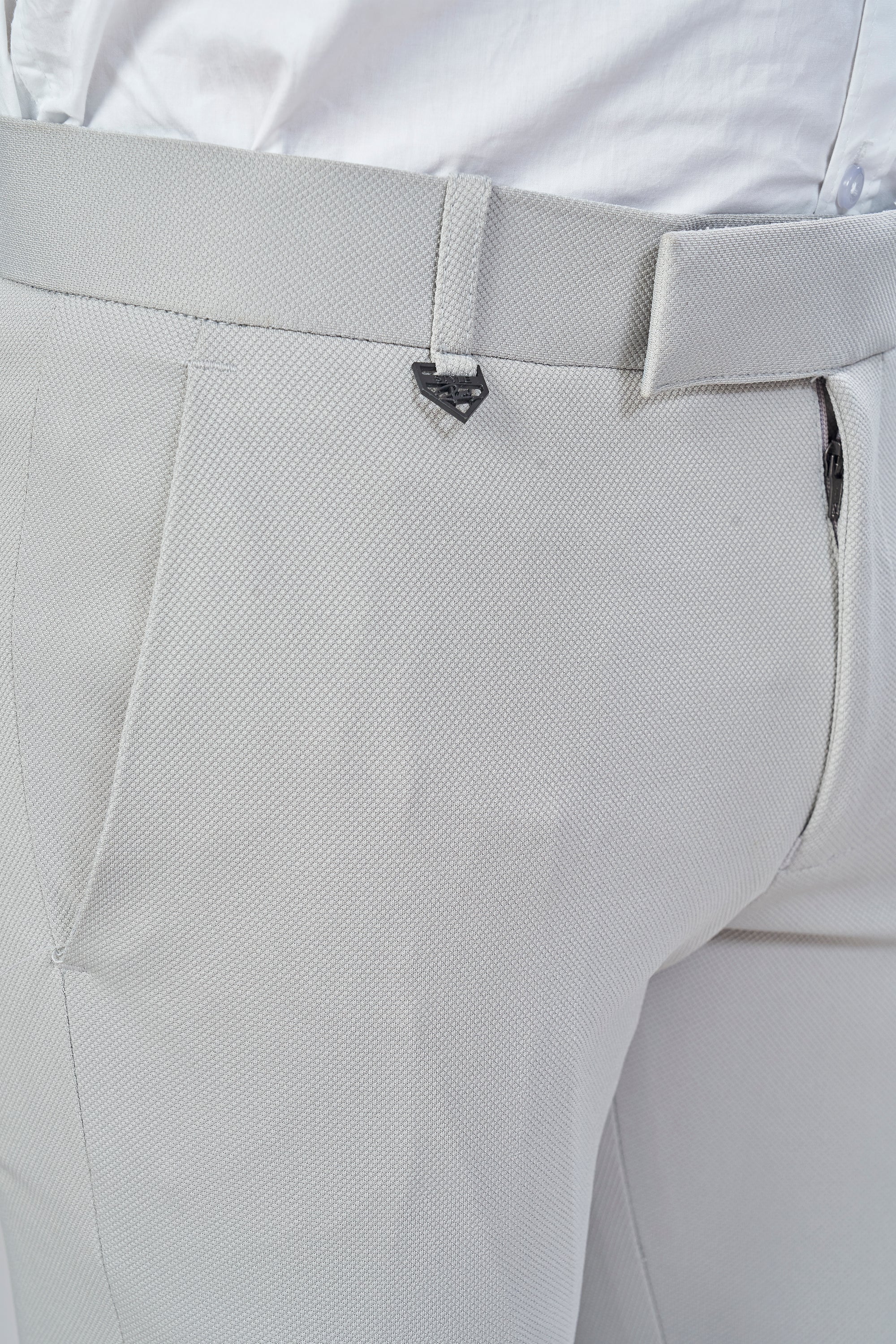 Light Grey Color Textured Plain Trouser for Men | Stylish & Comfortable Bottom 251078476