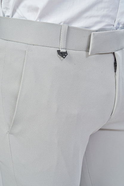 Light Grey Color Textured Plain Trouser for Men | Stylish & Comfortable Bottom 251078476