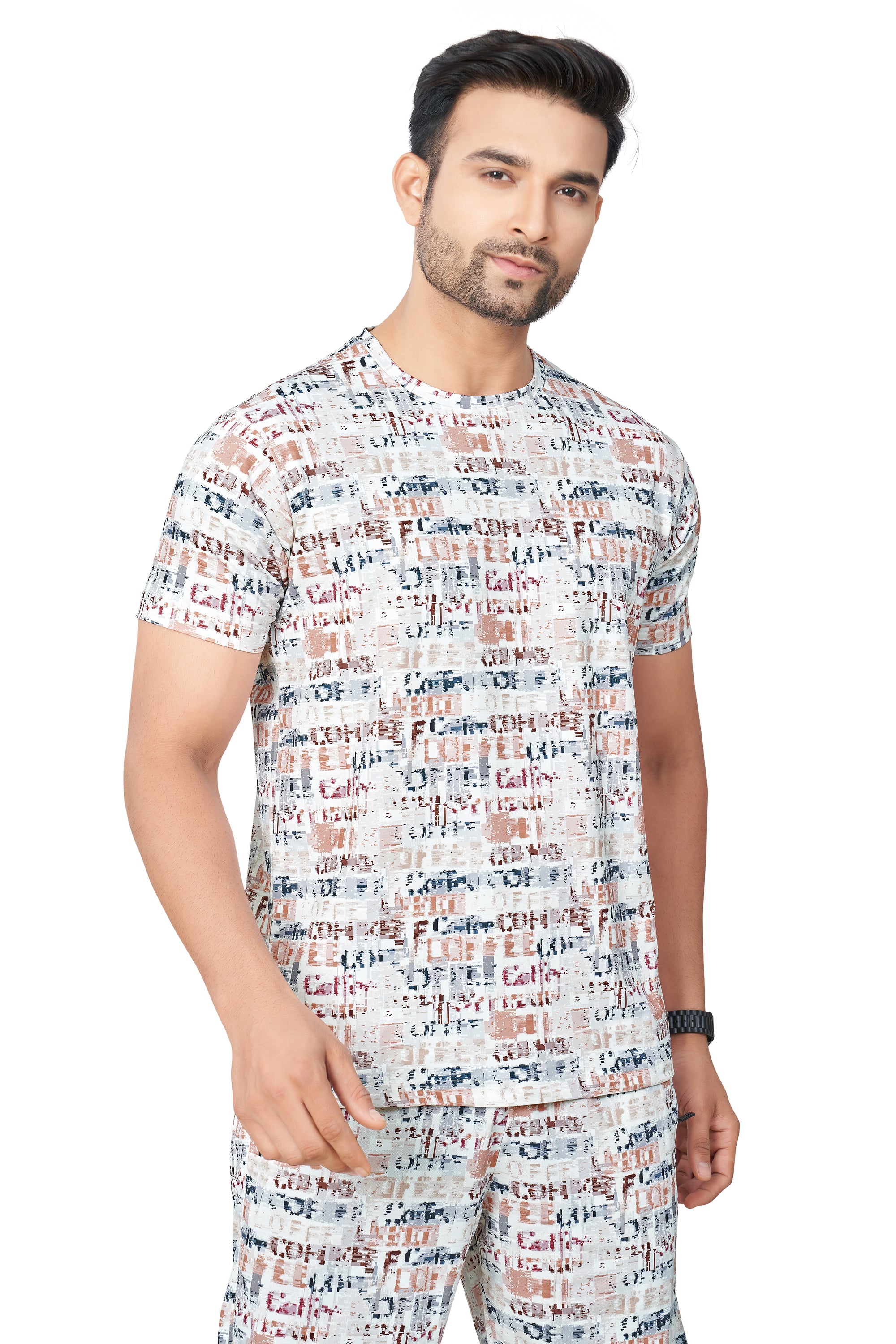 Dark Peach Printed Half Sleeves Co-ord Set – Imported Fabric | Trendy & Comfortable 251066700