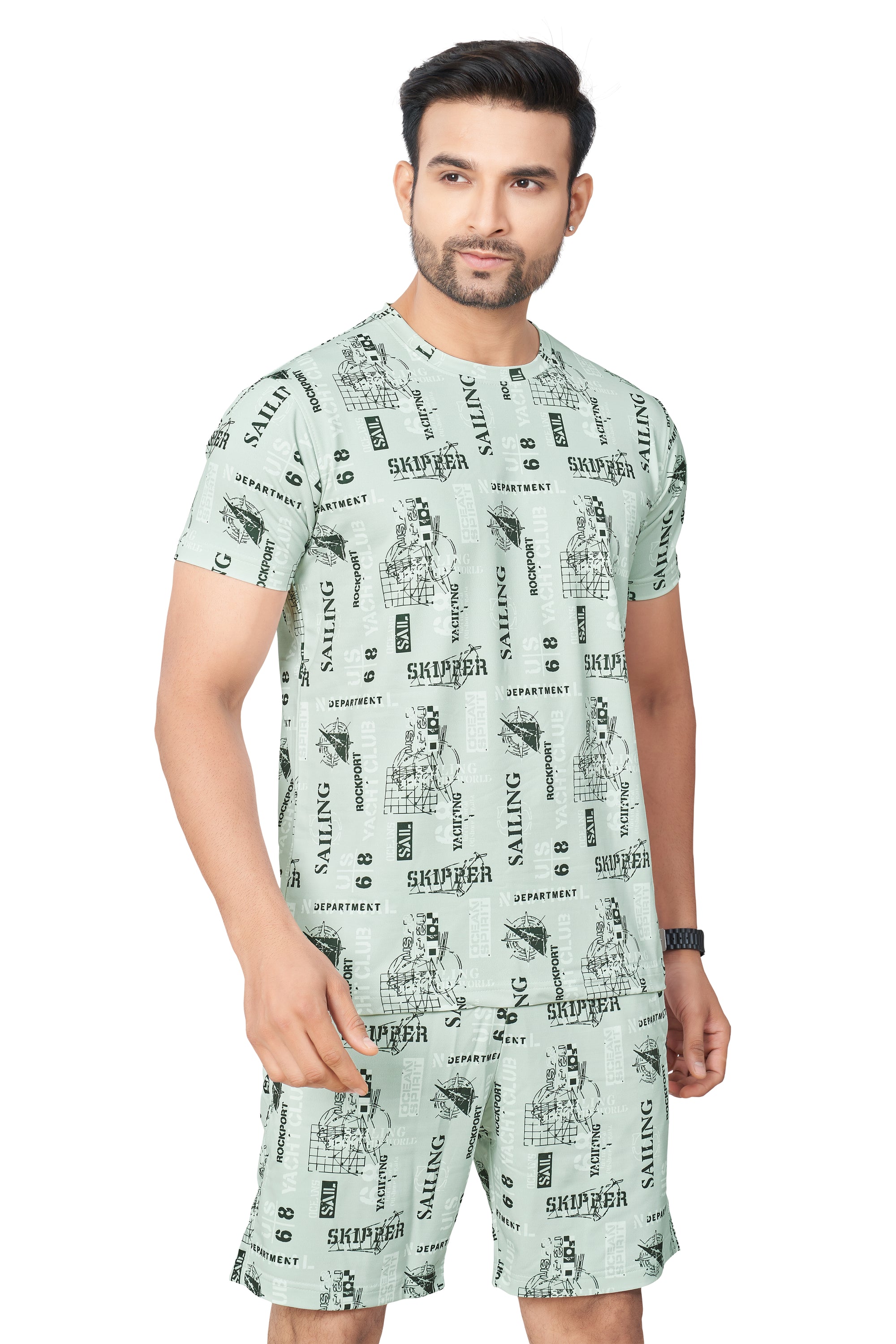 Green Printed Half Sleeves Co-ord Set – Imported Fabric | Trendy & Comfortable 251066700