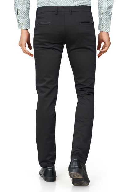 BLACK COLOR NARROW FIT PLAIN CHINOS 5110