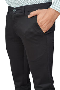 BLACK COLOR NARROW FIT PLAIN CHINOS 5110