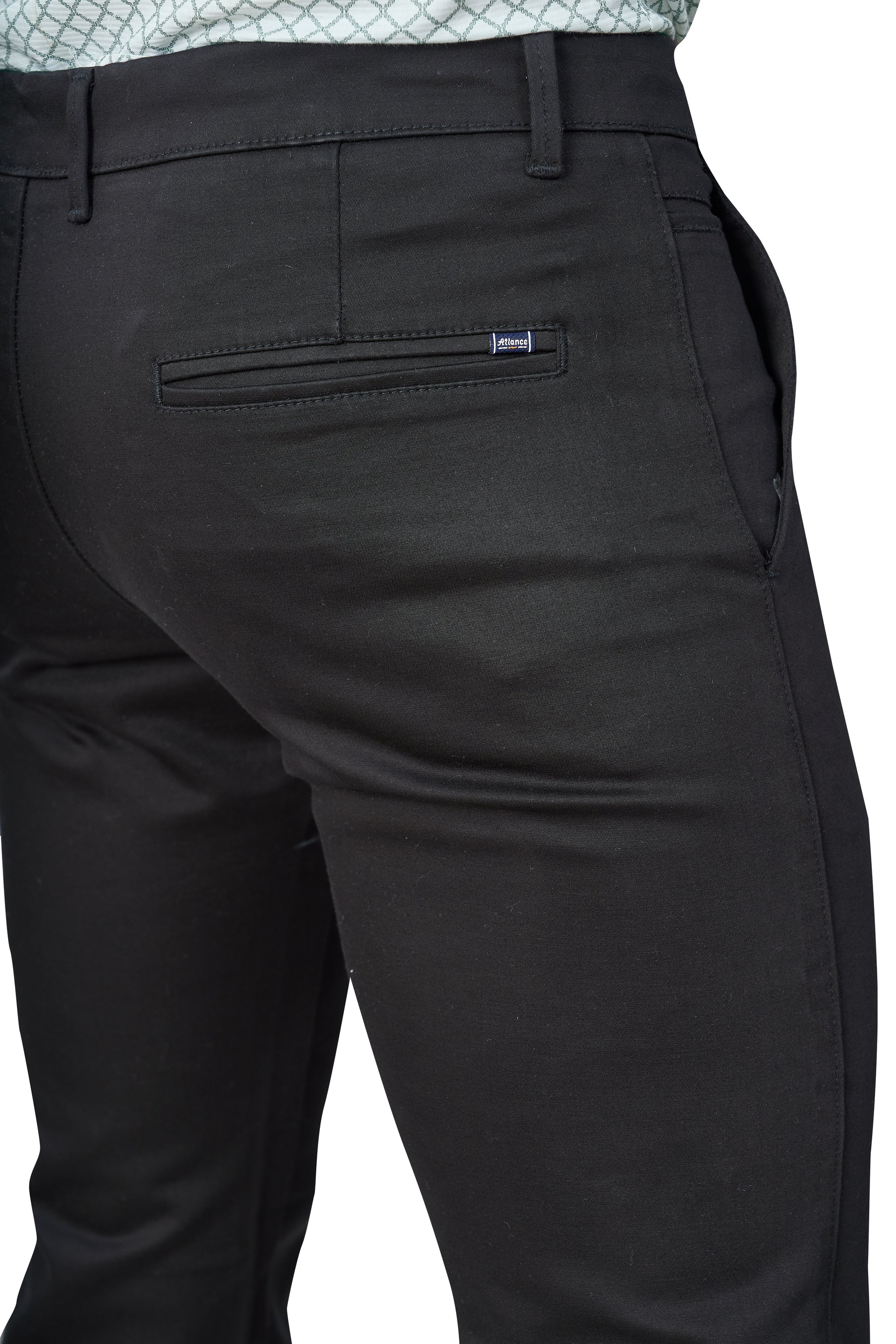 BLACK COLOR NARROW FIT PLAIN CHINOS 5110