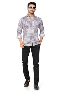 ONION COLOUR PRINTED FULL SLEEVES FORMAL SHIRT | K-6012