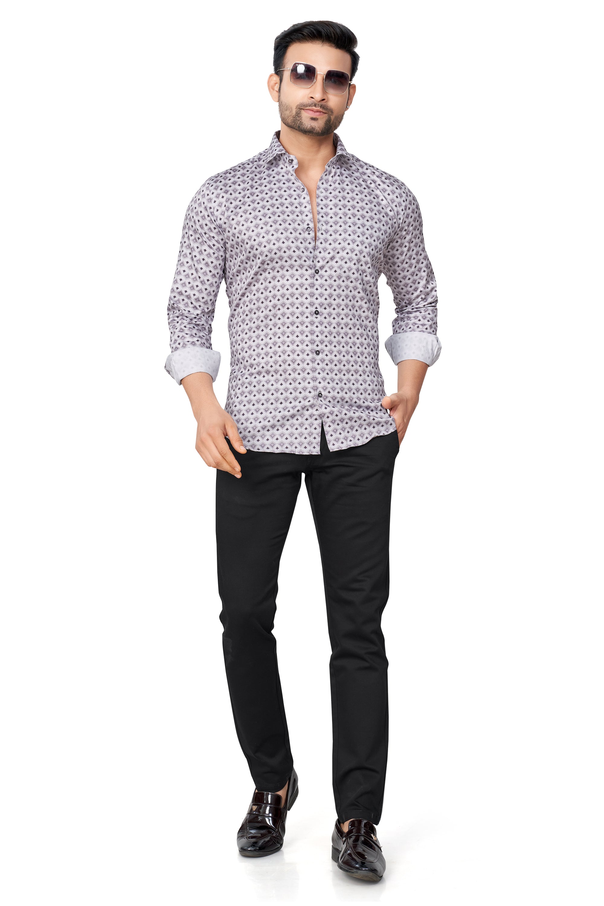 ONION COLOUR PRINTED FULL SLEEVES FORMAL SHIRT | K-6012