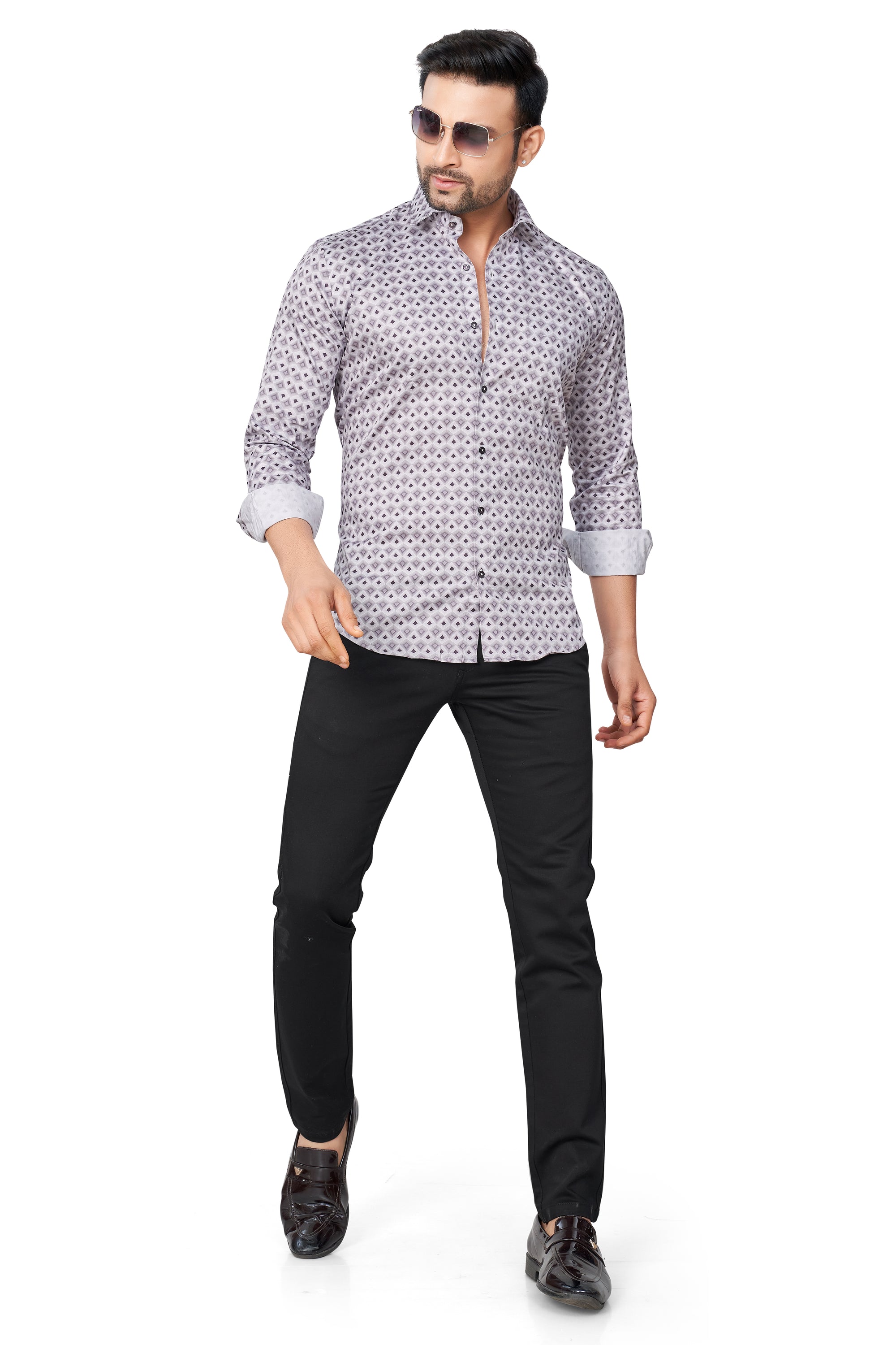 ONION COLOUR PRINTED FULL SLEEVES FORMAL SHIRT | K-6012