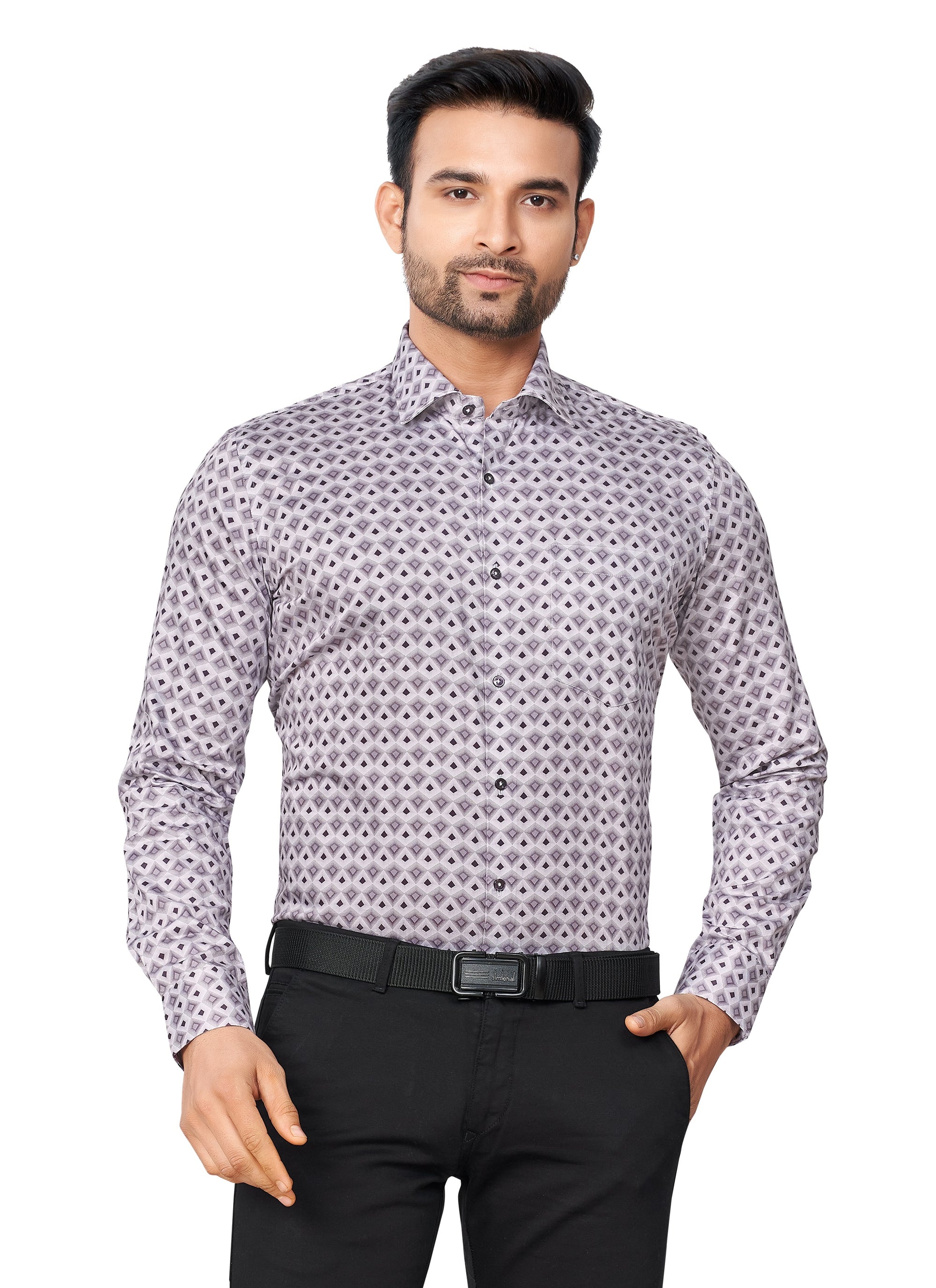 ONION COLOUR PRINTED FULL SLEEVES FORMAL SHIRT | K-6012
