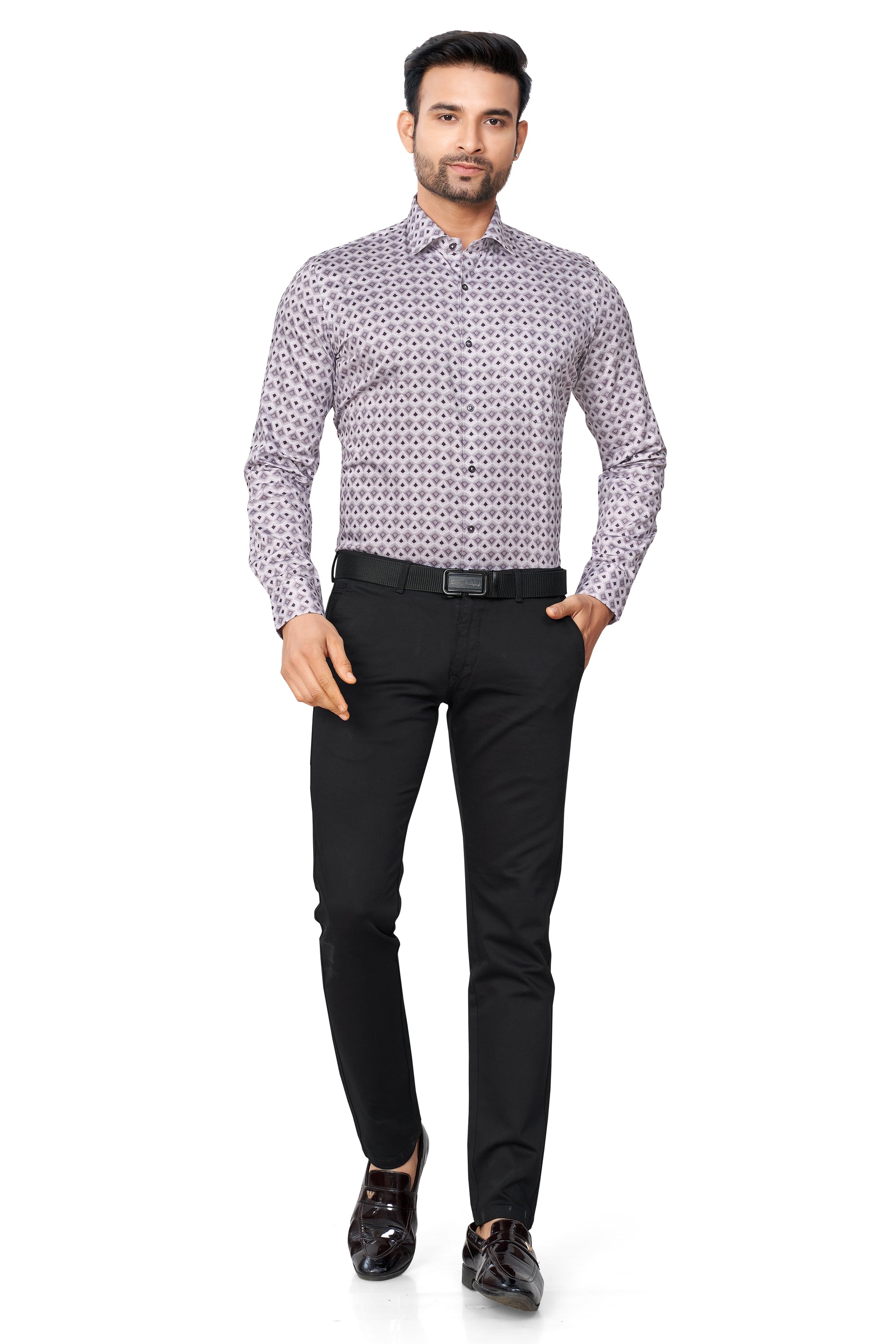 ONION COLOUR PRINTED FULL SLEEVES FORMAL SHIRT | K-6012