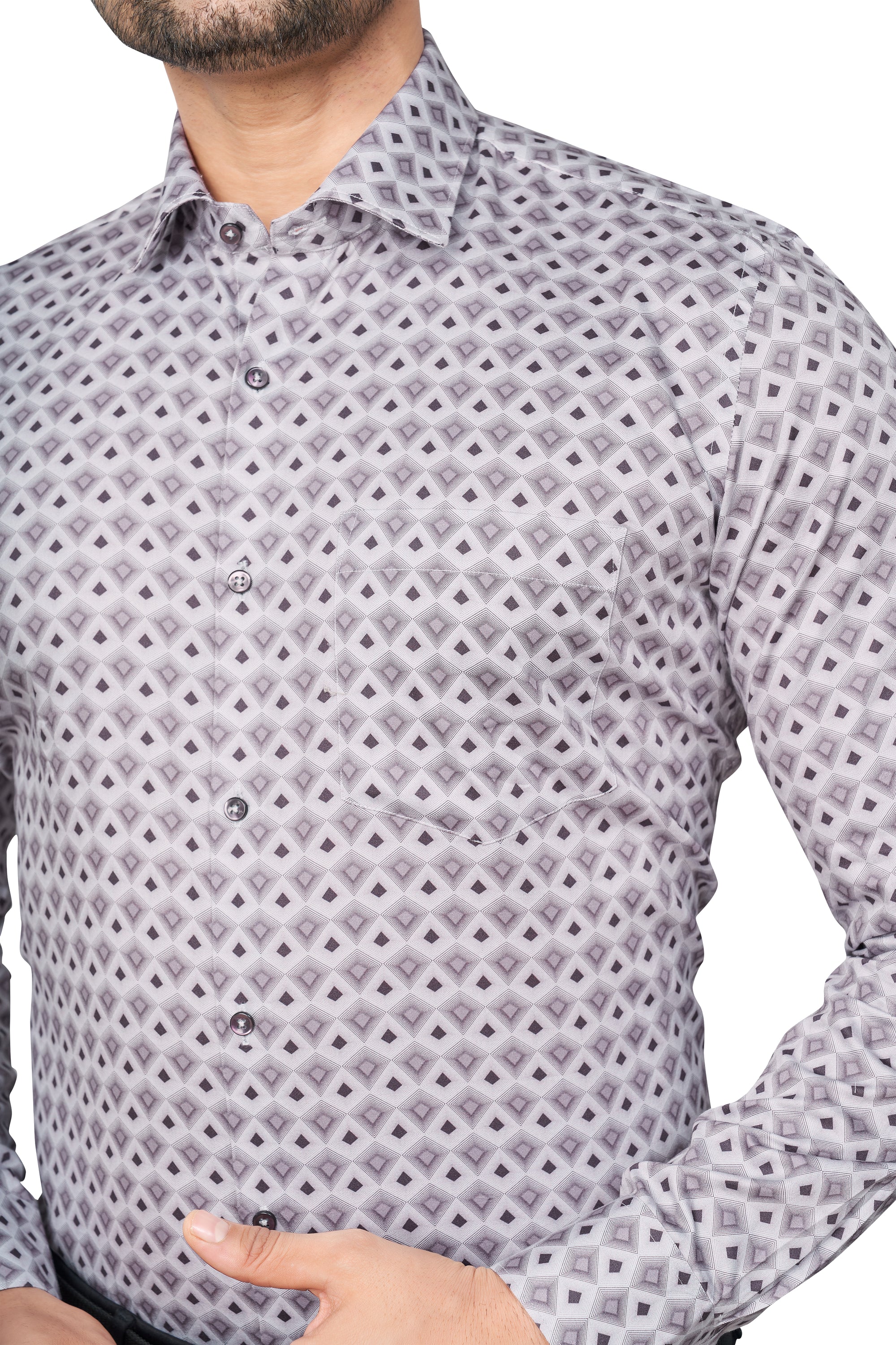 ONION COLOUR PRINTED FULL SLEEVES FORMAL SHIRT | K-6012
