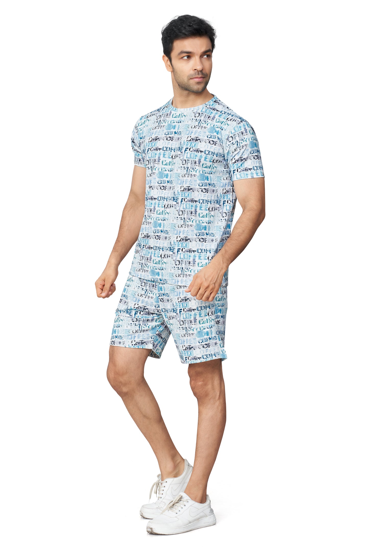 Skyblue Printed Half Sleeves Co-ord Set – Imported Fabric | Trendy & Comfortable 251066700