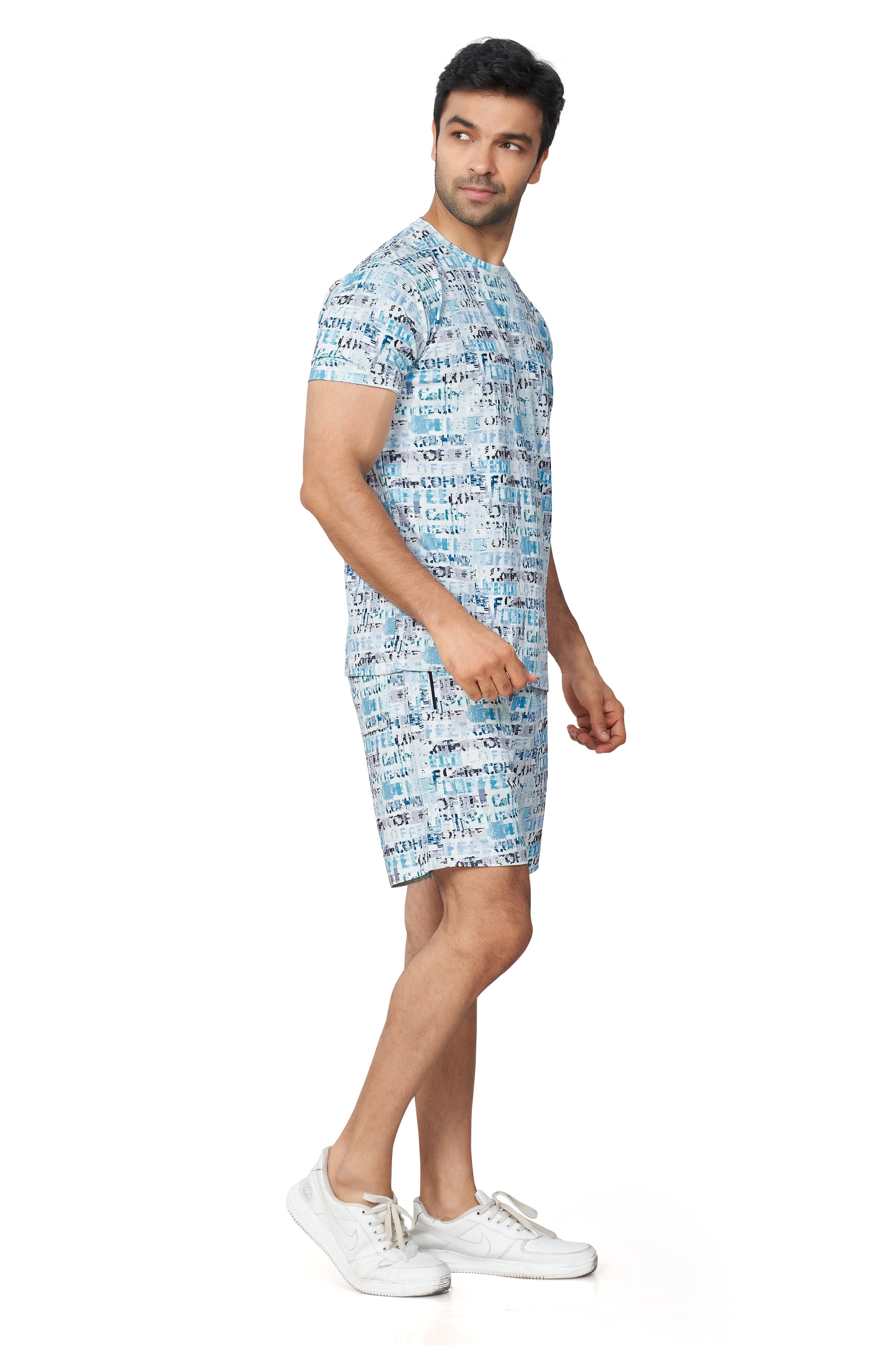 Skyblue Printed Half Sleeves Co-ord Set – Imported Fabric | Trendy & Comfortable 251066700