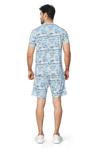 Skyblue Printed Half Sleeves Co-ord Set – Imported Fabric | Trendy & Comfortable 251066700