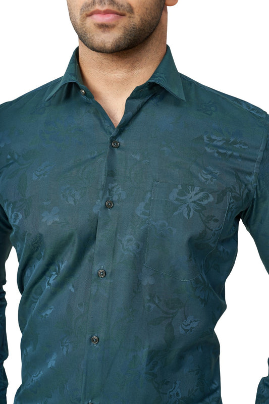 PBLUE COLOUR PRINTED FULL SLEEVES FORMAL SHIRT