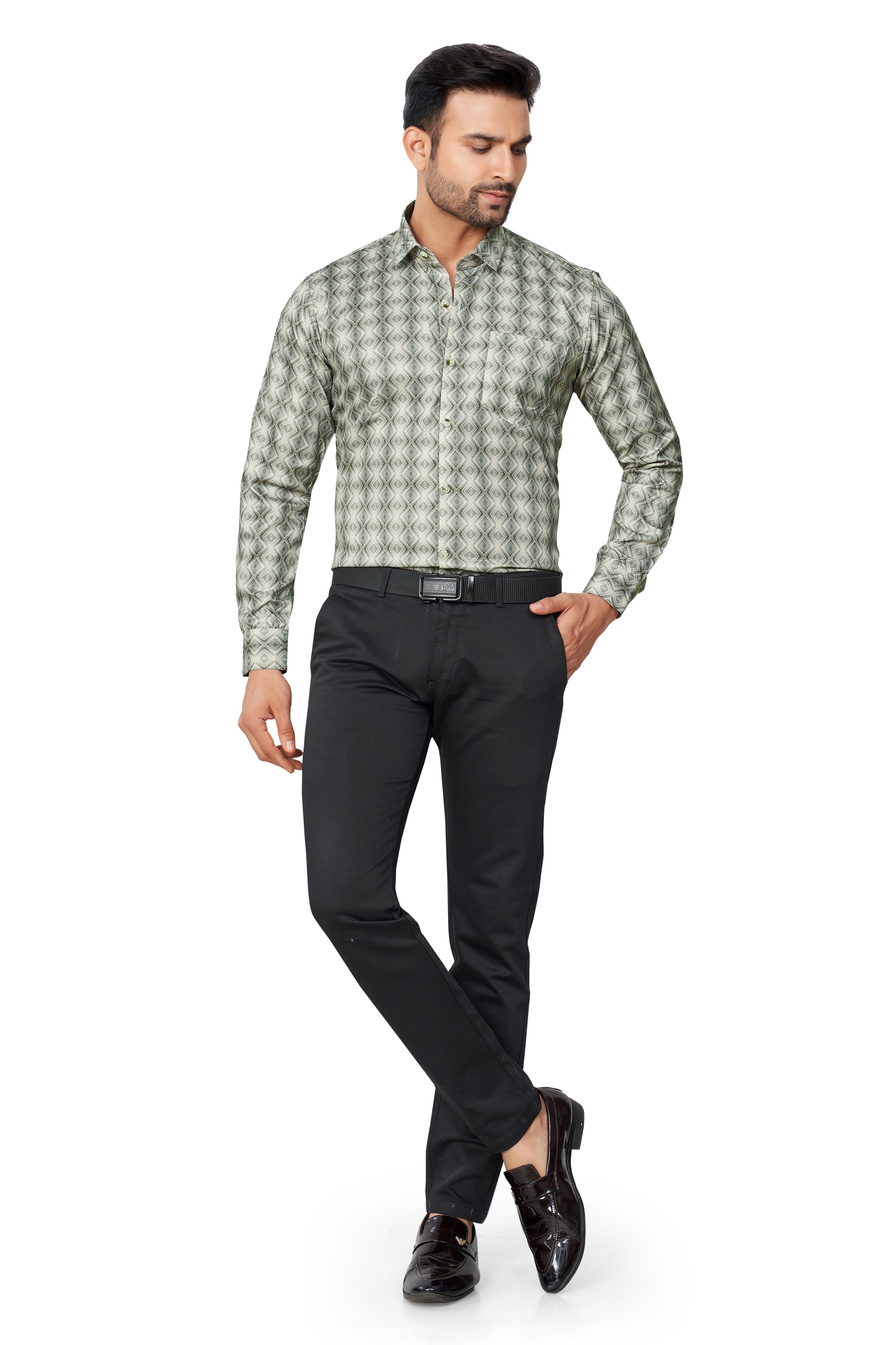 PISTA COLOUR PRINTED FULL SLEEVES FORMAL SHIRT | K-6012