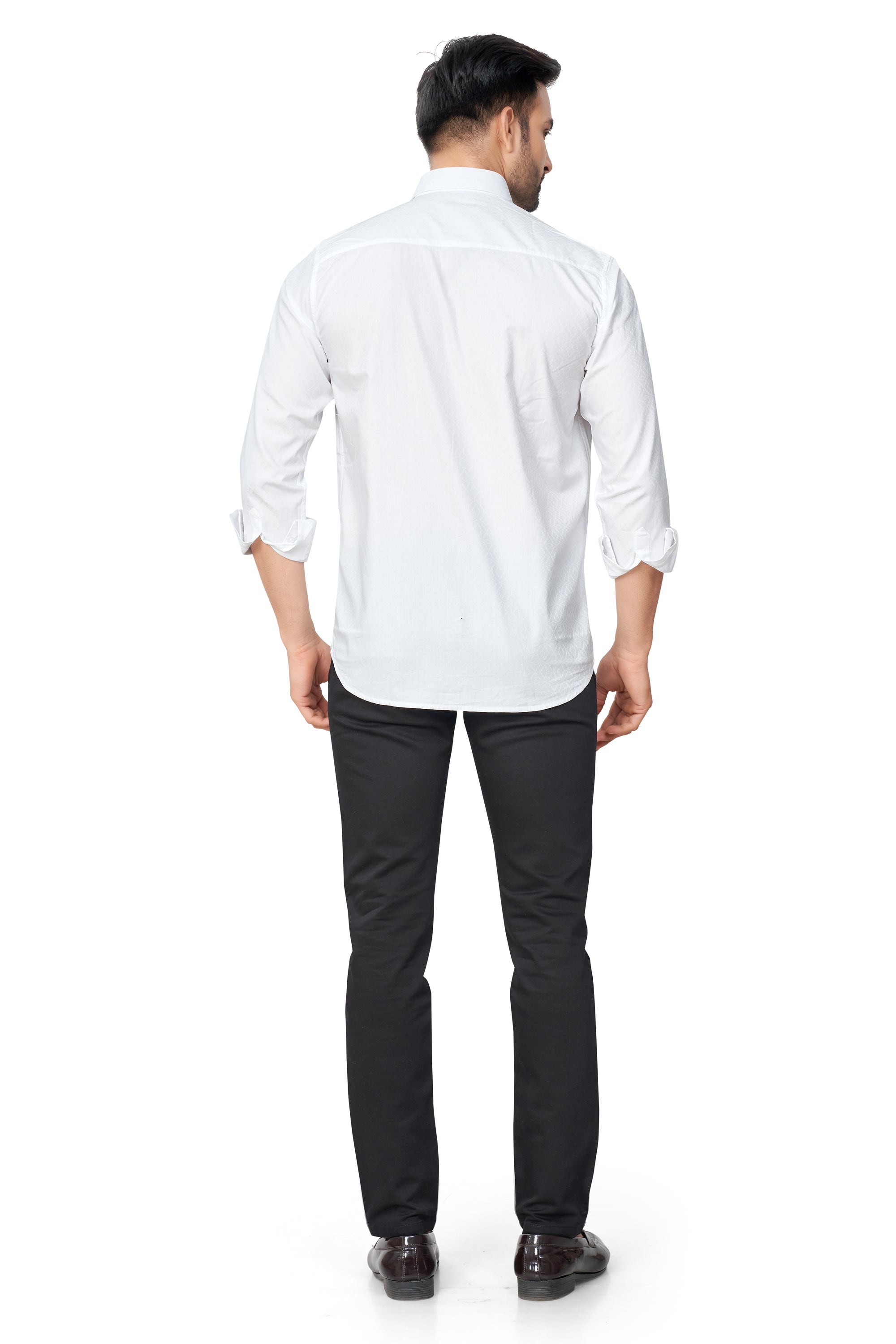 WHITE COLOUR PRINTED FULL SLEEVES FORMAL SHIRT 37964