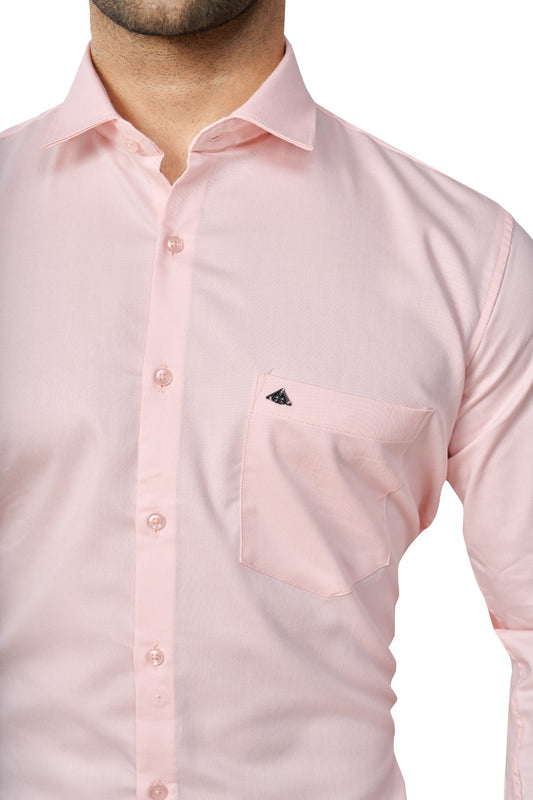 PINK COLOUR PLAIN FULL SLEEVES FORMAL SHIRT