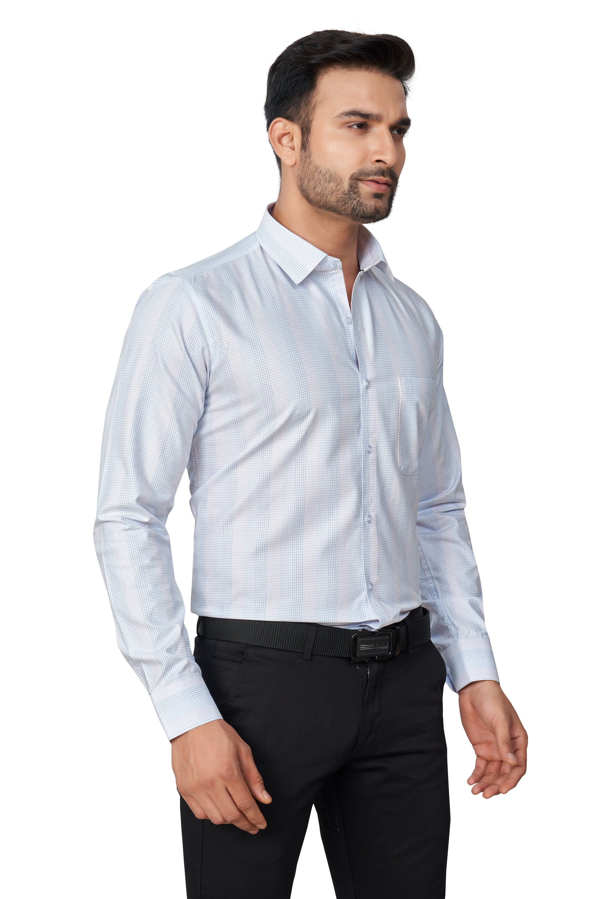 SKYBLUE COLOUR CHECKS FULL SLEEVES FORMAL SHIRT FRMFORMAL