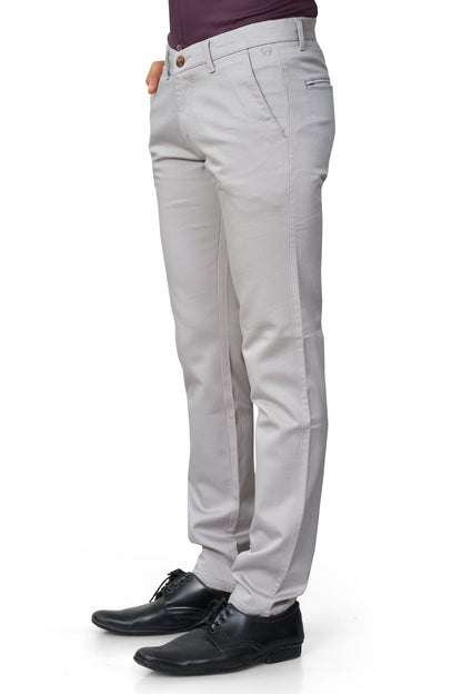 LIGHT GREY COLOR NARROW FIT PLAIN CHINOS 5110