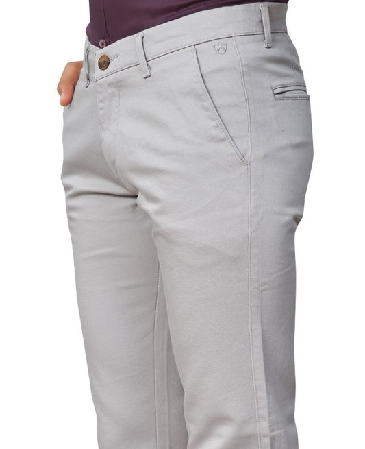 LGREY COLOR NARROW FIT PLAIN CHINOS