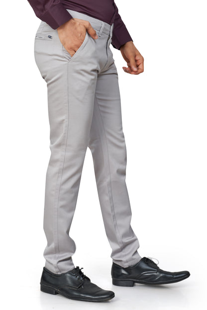 LIGHT GREY COLOR NARROW FIT PLAIN CHINOS 5110