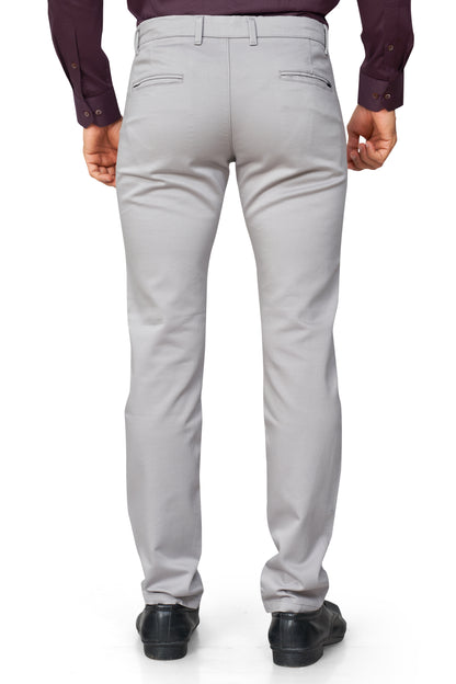 LIGHT GREY COLOR NARROW FIT PLAIN CHINOS 5110