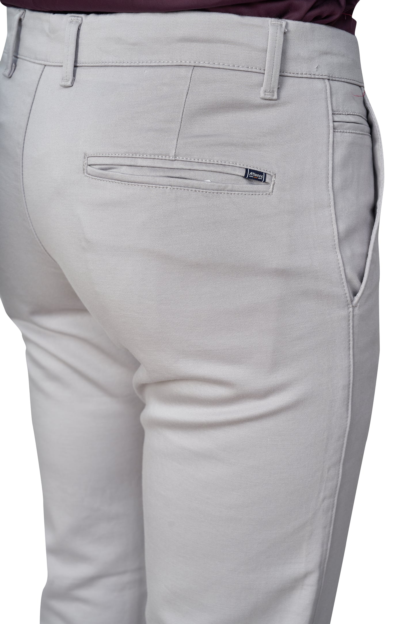 LIGHT GREY COLOR NARROW FIT PLAIN CHINOS 5110