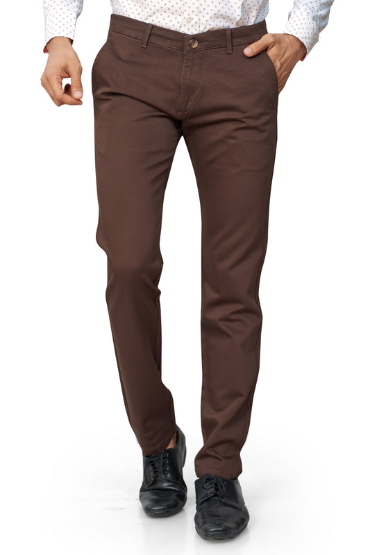 COFFEE COLOR NARROW FIT PLAIN CHINOS 5110