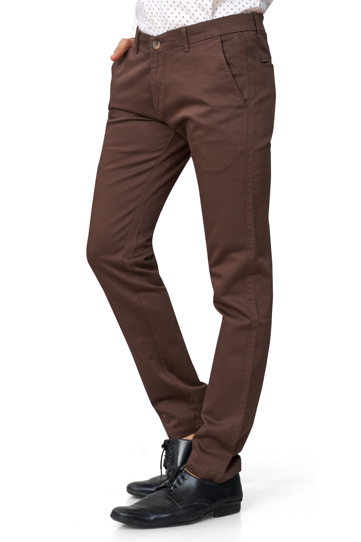 COFFEE COLOR NARROW FIT PLAIN CHINOS 5110