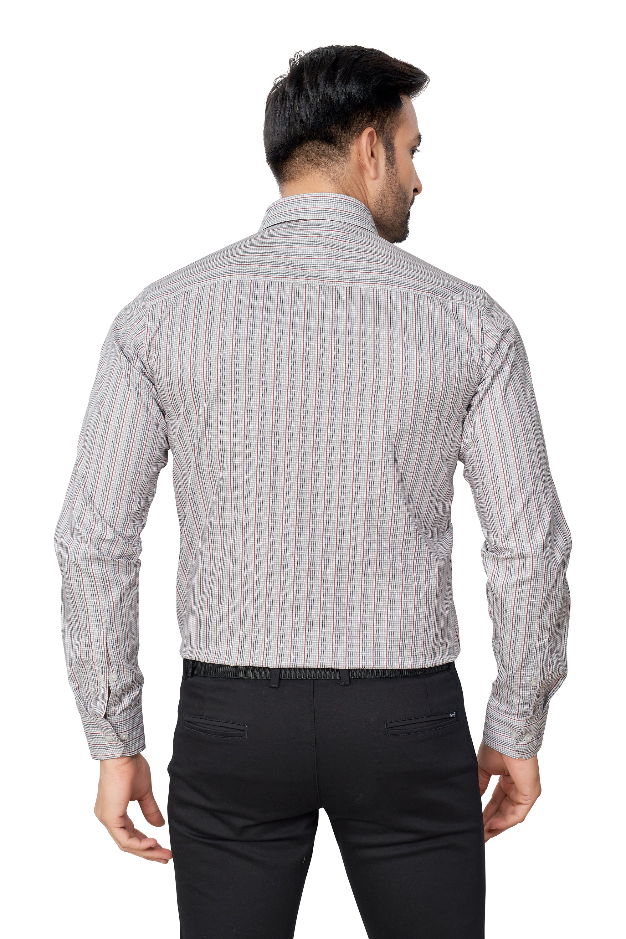 GREY COLOUR CHECKS FULL SLEEVES FORMAL SHIRT | K-6012