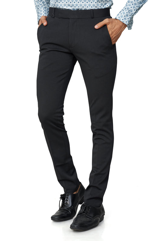 Black Color Textured Plain Trouser for Men | Stylish & Comfortable Bottomwear 251078476