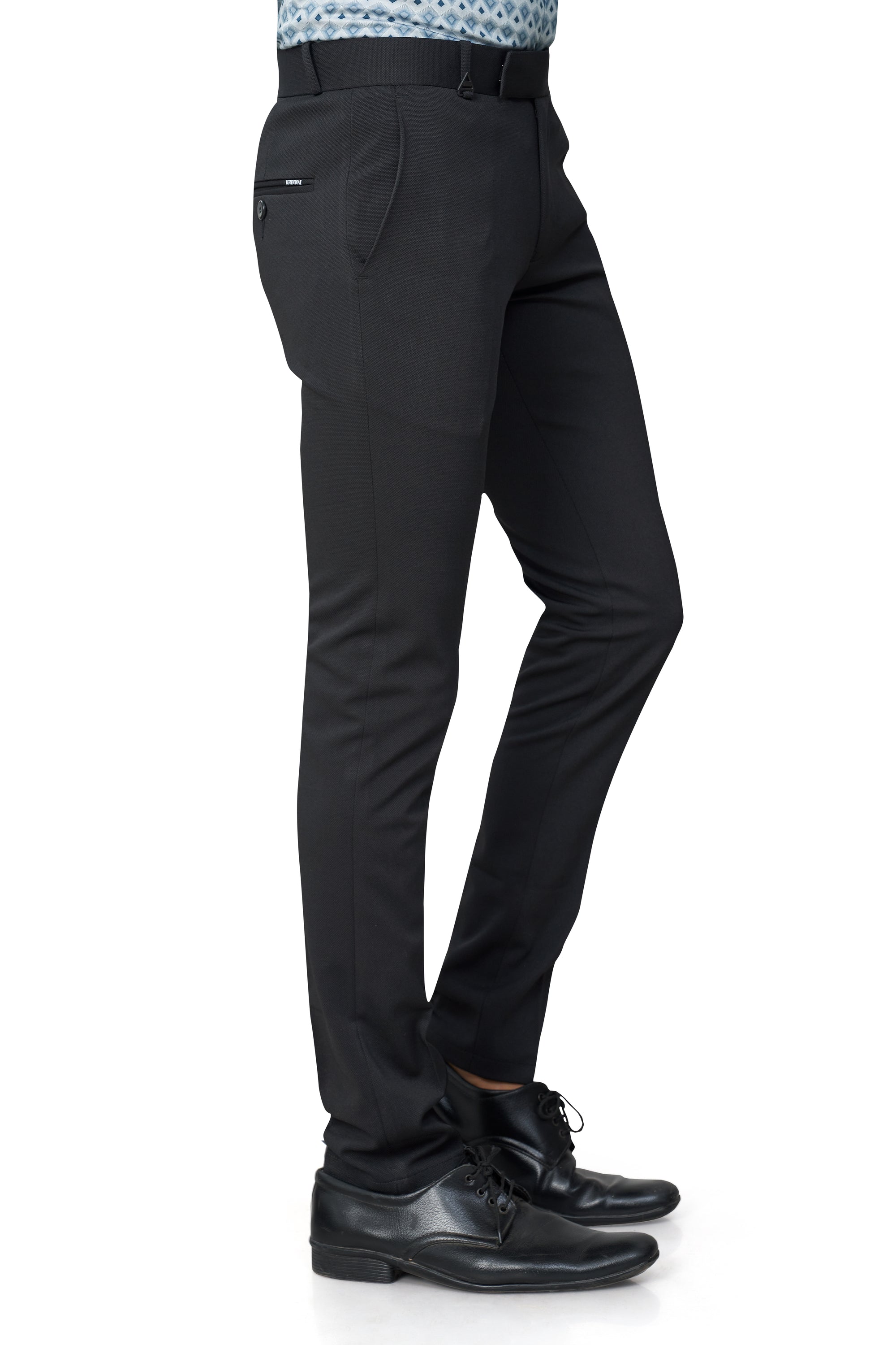 Black Color Textured Plain Trouser for Men | Stylish & Comfortable Bottomwear 251078476